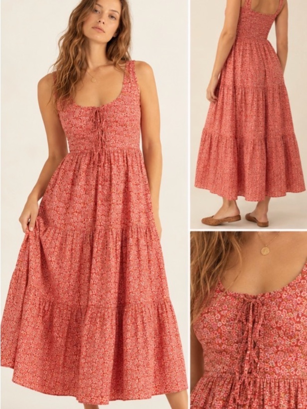 Christy Dawn Adele Dress – Red Floral – Size 1X